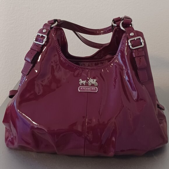 Coach Madison Maggie Patent Leather Hobo Shoulder Bag, Orchid - Picture 2 of 15